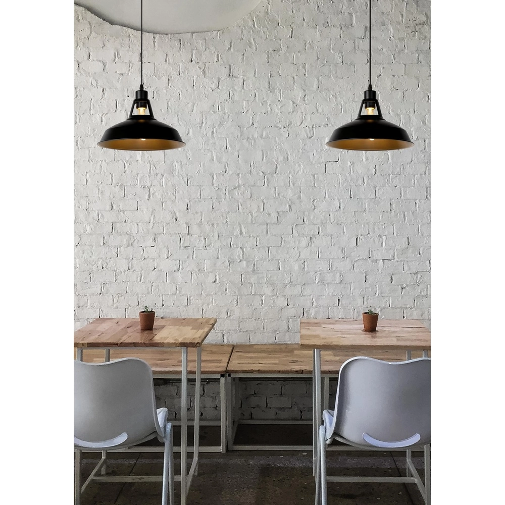 Industriele hanglamp Brassy-Bis zwart Ø 31cm Lucide 5411212430236