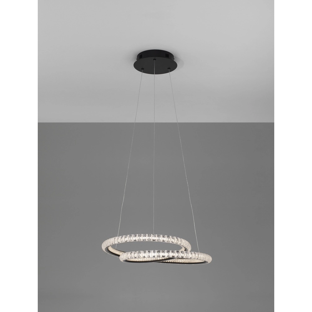 Design hanglamp Ginevra zwart Ø 48cm Lyora 5212017433480