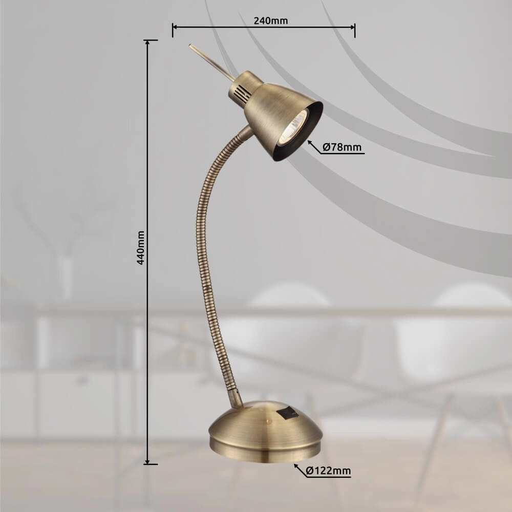 Klassieke bureaulamp Nuova nikkel mat Globo 9007371343331