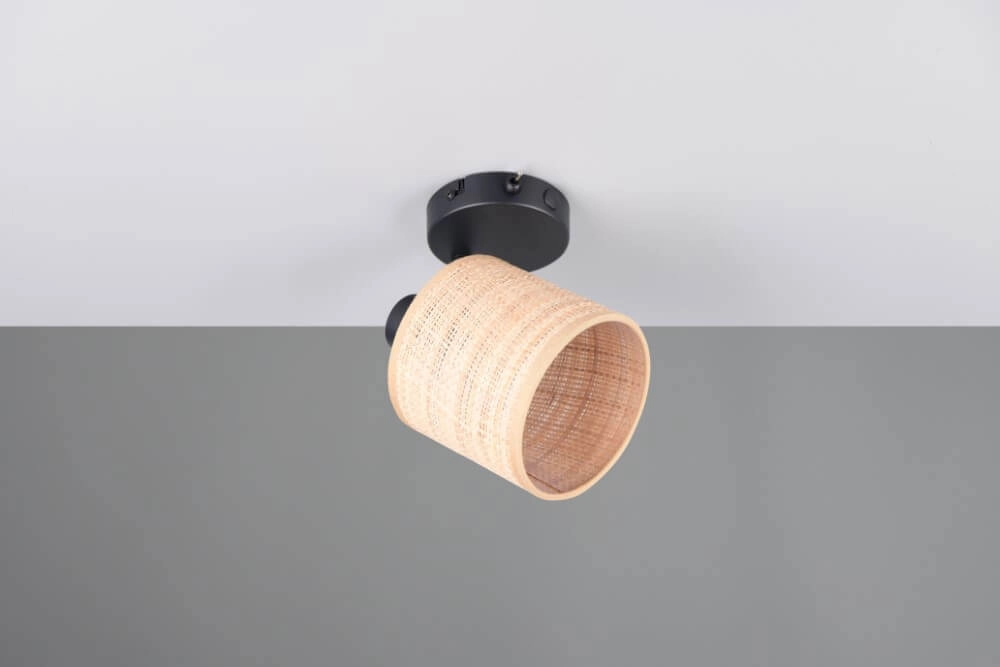 Zwarte wandlamp Aimee met crème kap Trio 4017807637335