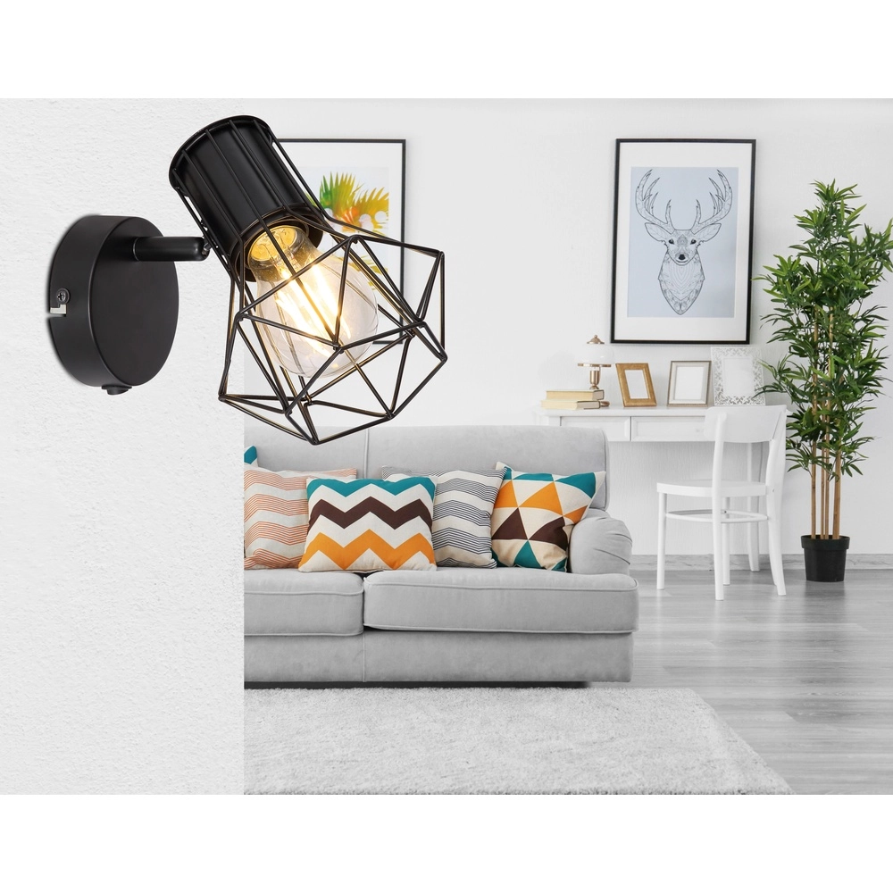 Wandlamp Priska zwart Globo 9007371412167