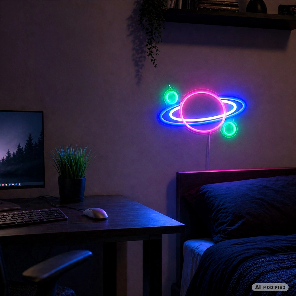 Neon wandlamp Neon-Tales planeet Brilliant 4004353477812