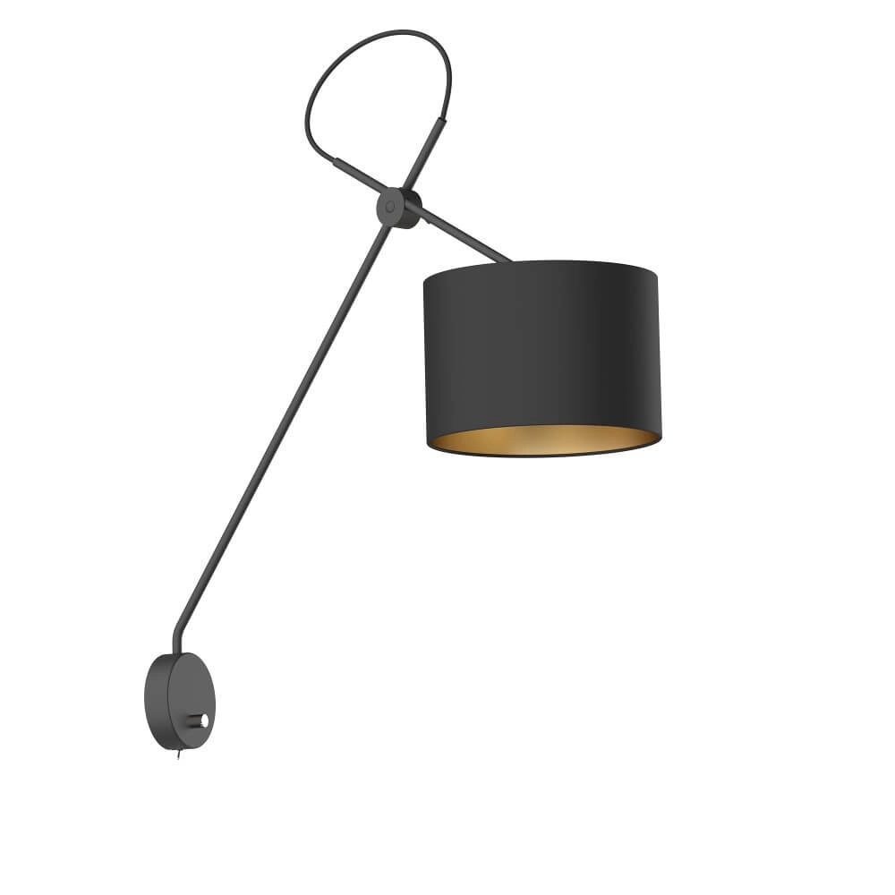 Design muurlamp Viper zwart met goud