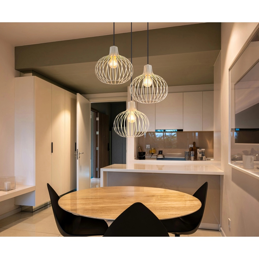 Design hanglamp Mateo 3-lichts rond crème Globo 9007371566150