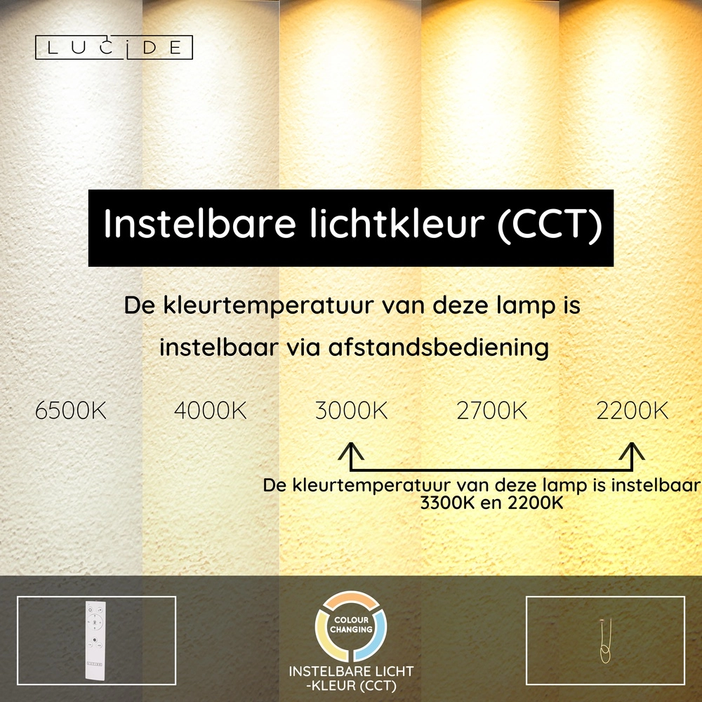 Unieke plafondlamp Janderin 300cm champagne Lucide Vibes 5411212242075
