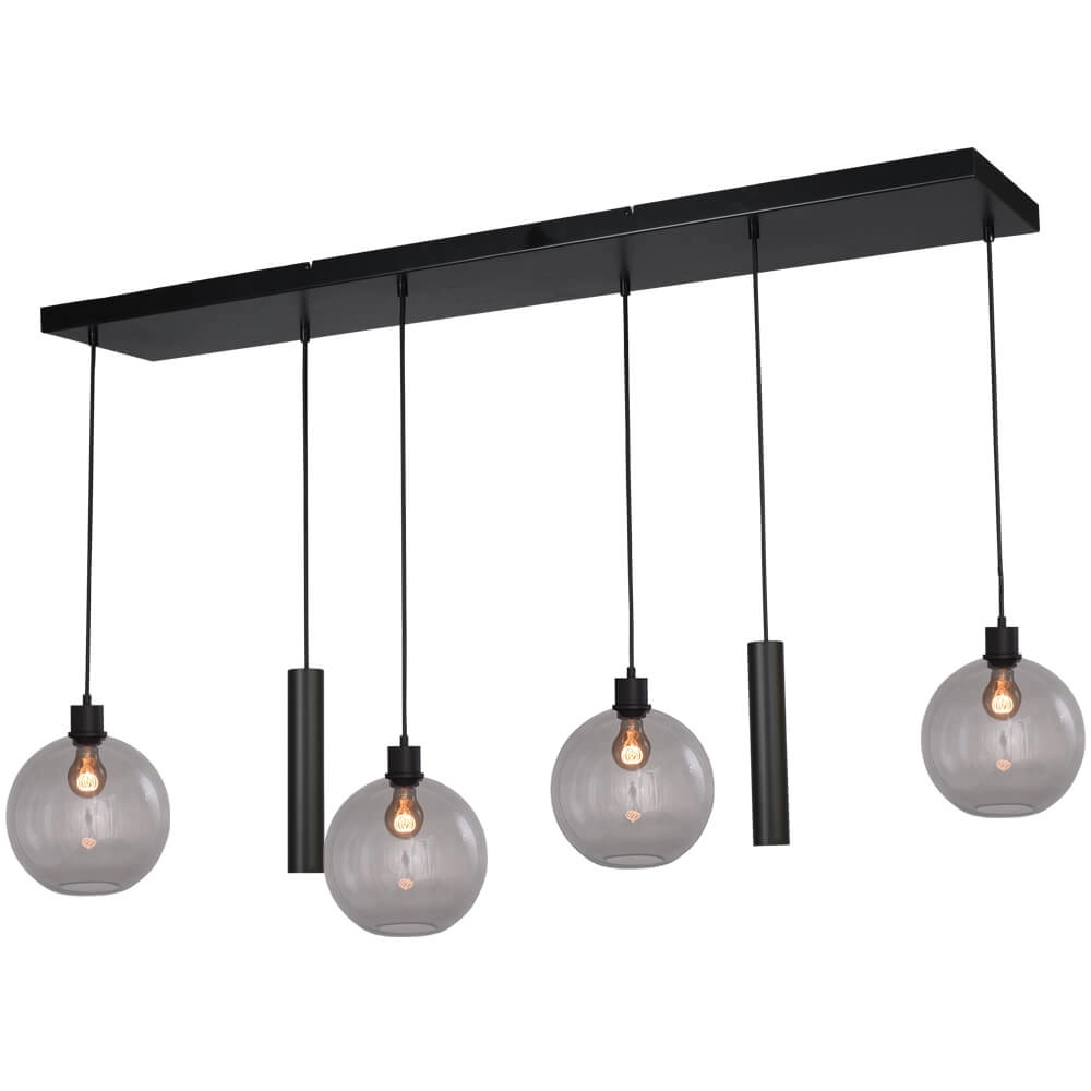 Hanglamp Lazise 4x Ø 25cm en 2x GU10 zwart Hanglamp Lazise 4x Ø 25cm en 2x GU10 zwart