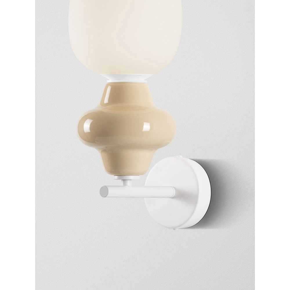 Wandlamp Clio geel keramiek met wit glas Lyora 5212017461377