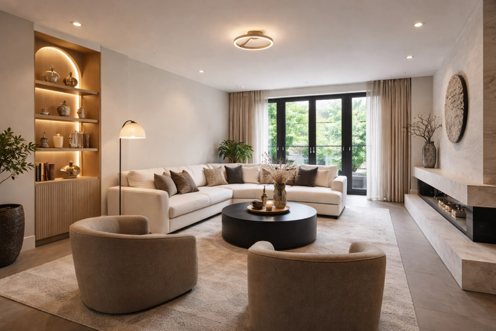 Design plafondlamp Oregon Ø 33cm - Champagne Artdelight 8720701103825