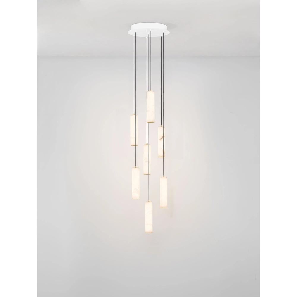 Hanglamp Diletto goud met wit 7-lichts Lyora 5212063503236
