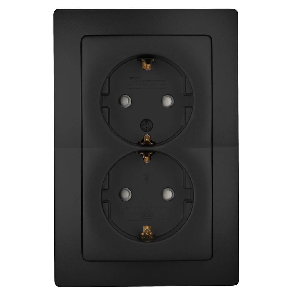 Wandcontactdoos Paris 2-voudig met randaarde