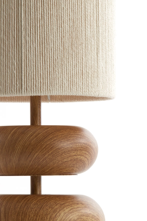 Tafellamp Danialo hout met crème 50cm Light & Living 8717807710071