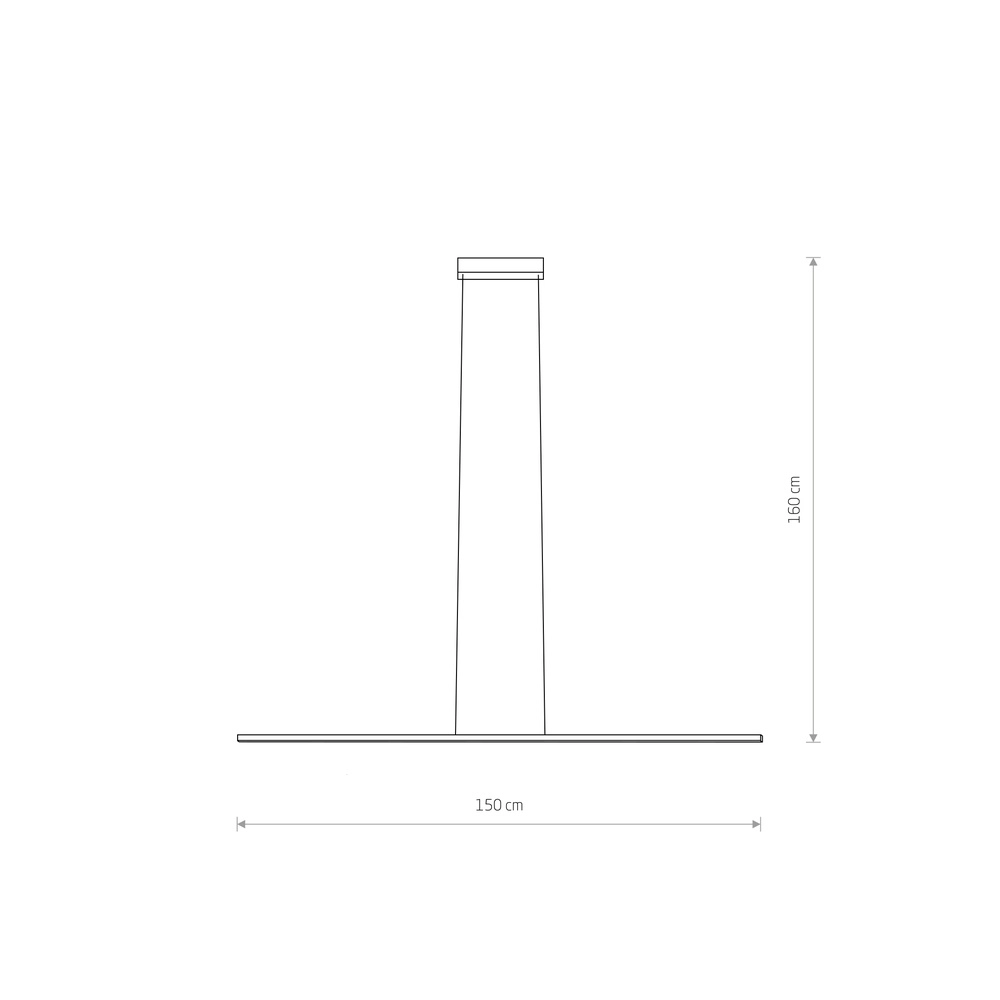 Strakke hanglamp Bar Led 150cm - 3000K - wit Lyora 5903139115810
