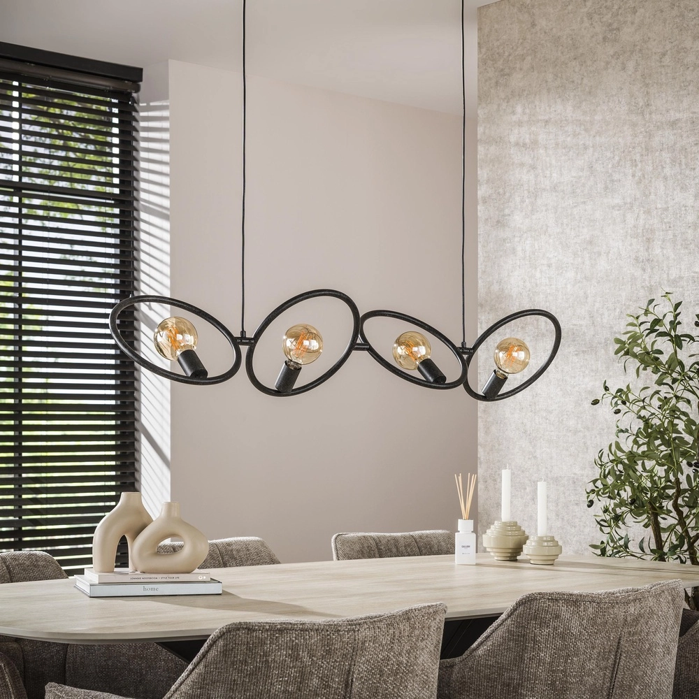 Design hanglamp Loop zwart - 4x E27 Lyora 8716803511057