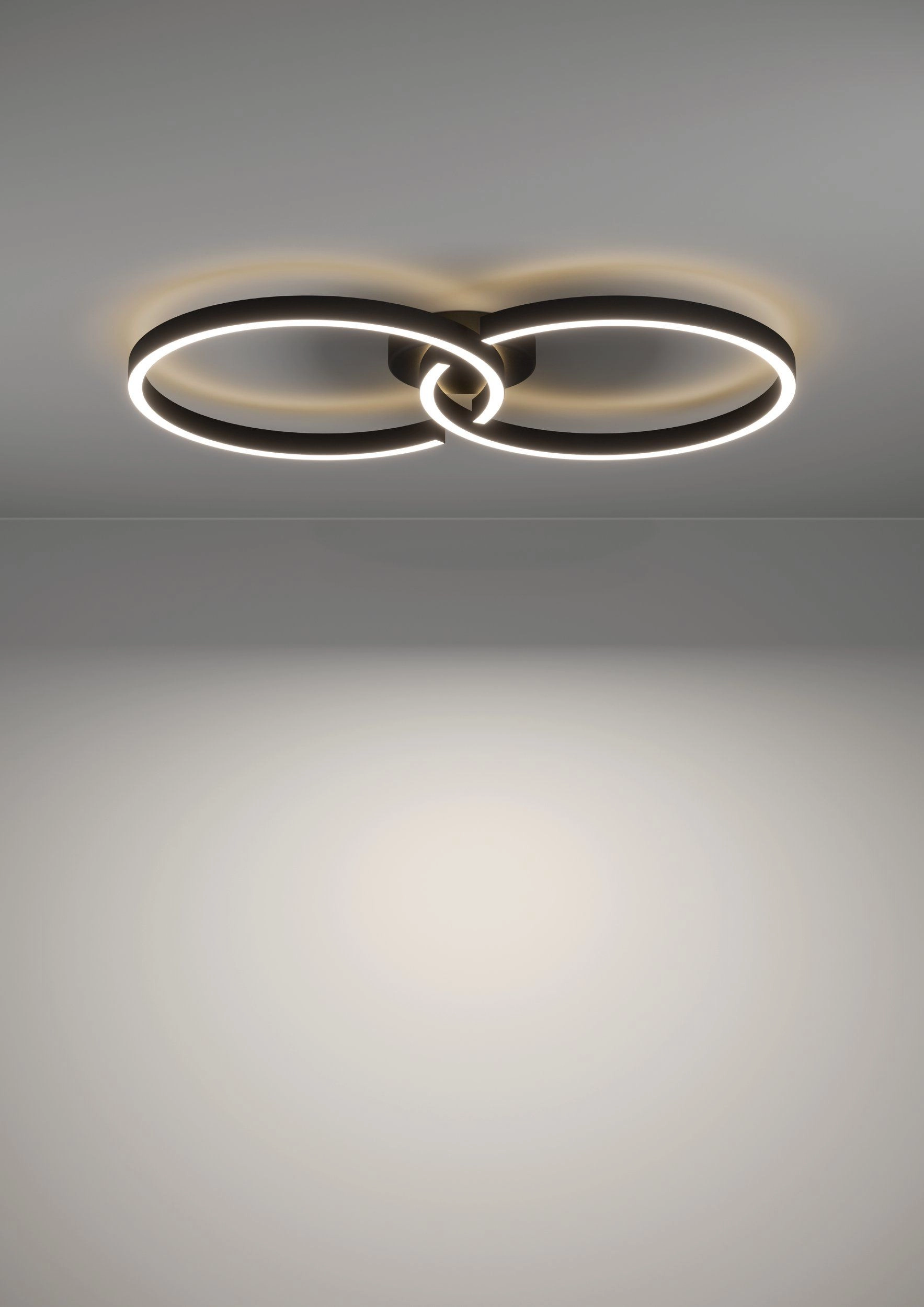 Zwarte led plafondlamp Amandolo 2-ringen Eglo 9008606275076