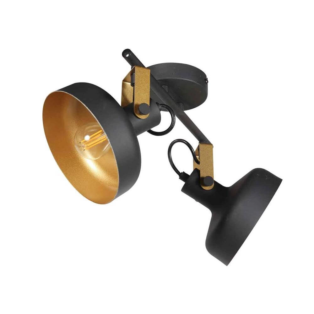 Plafondlamp Prato zwart met goud 2-lichts Steinhauer 8712746176384