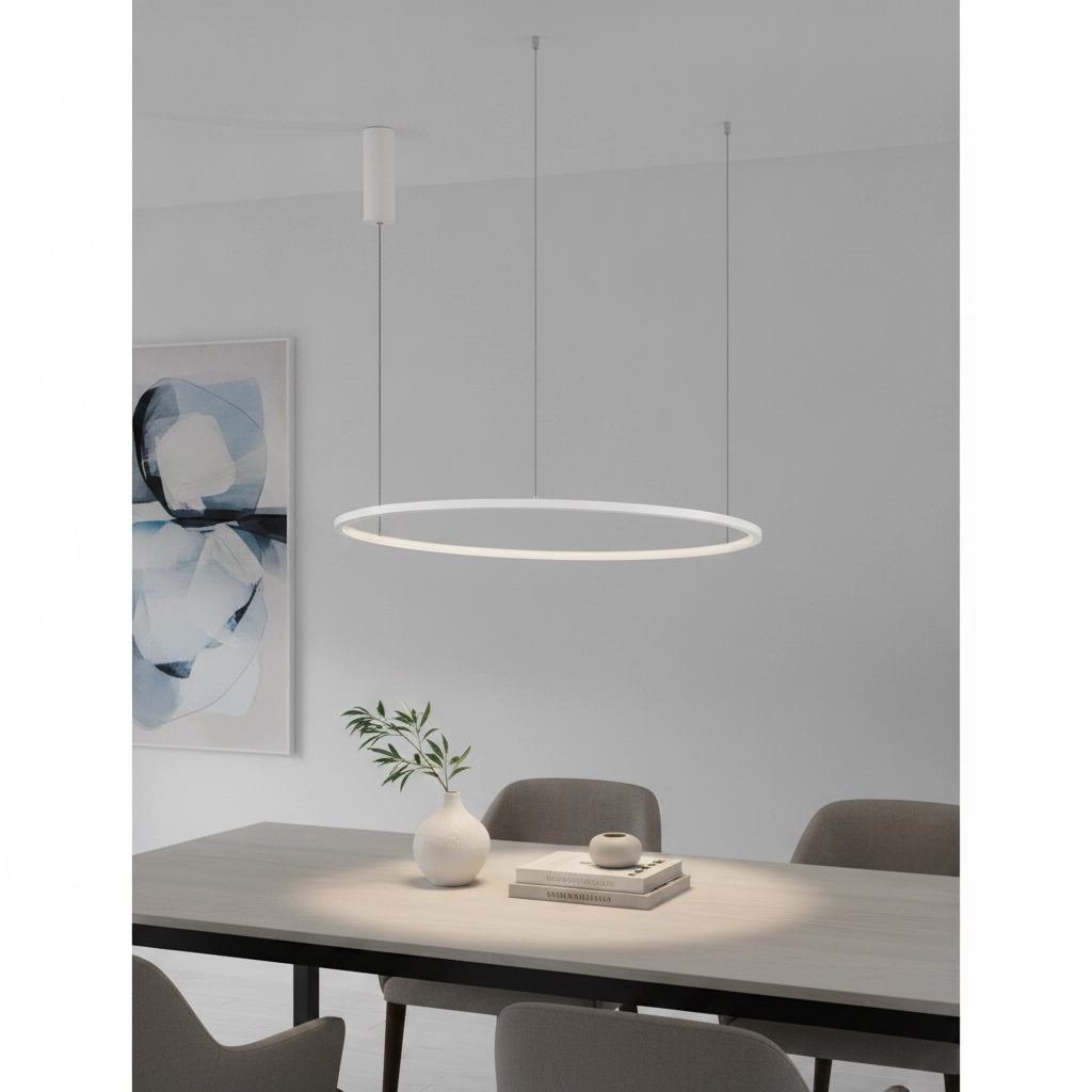 Ronde hanglamp Tarquin wit Ø 80cm