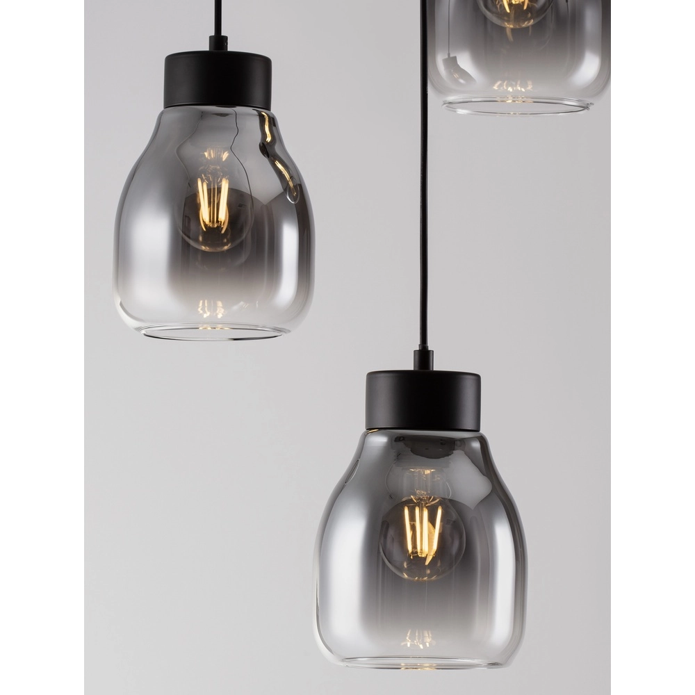 Hanglamp Blacu 3-lichts zwart rond Lyora 5212017447487