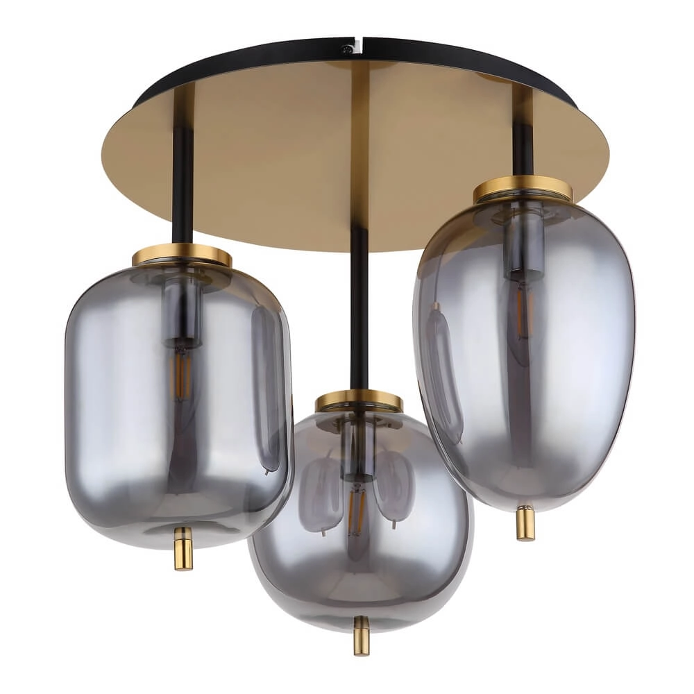 Gouden plafondlamp Blacky I 3-lichts Globo 9007371442485