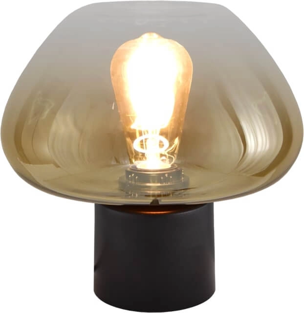 Tafellamp Genua zwart met goud glas Ø 24cm