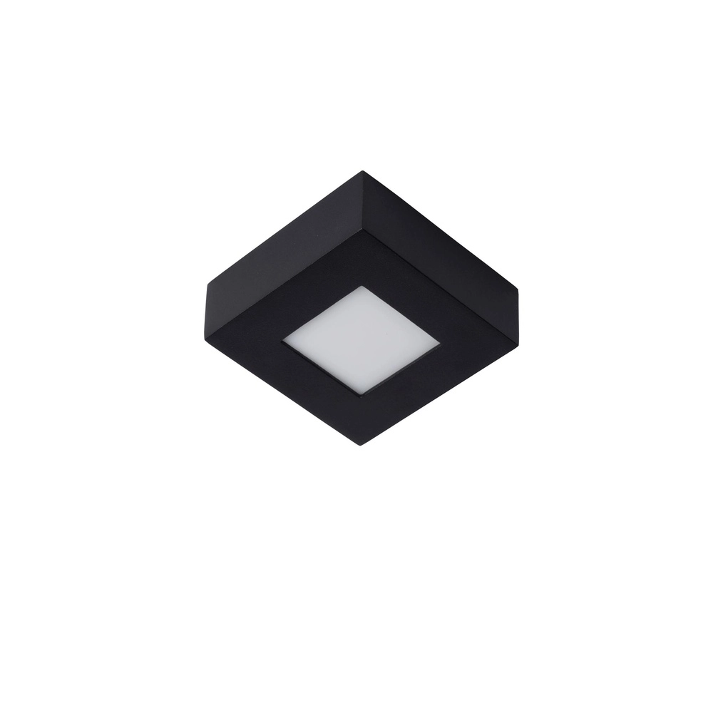 Plafonniere Brice-Led 10,8cm vierkant IP44 zwart