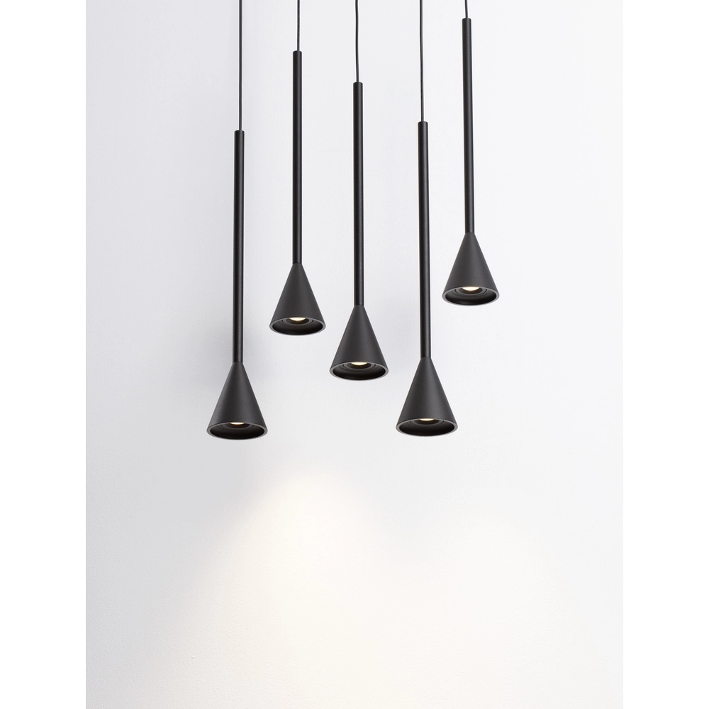 Hanglamp Net rond 5-lichts zwart Lyora 5212017445322