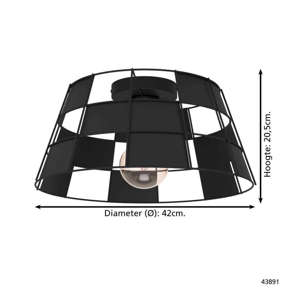 Zwarte plafondlamp Pontefract Ø 42cm Eglo 9002759438913