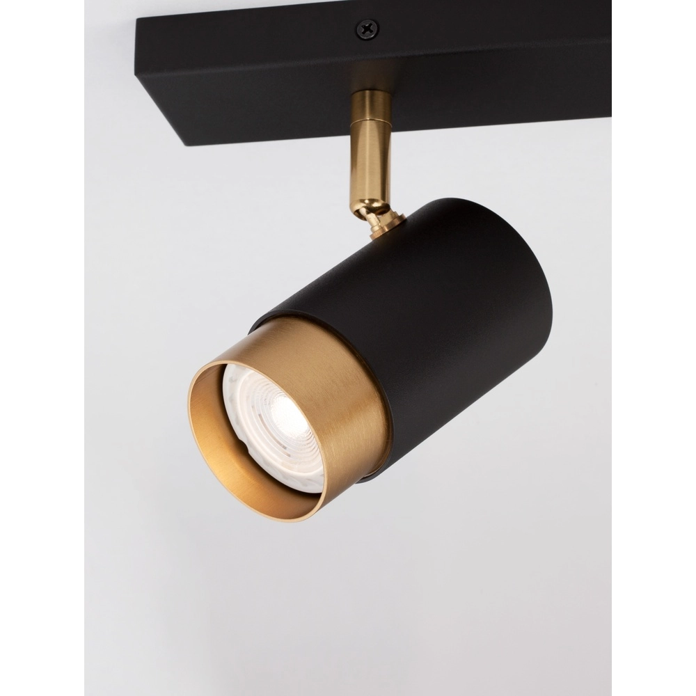 Plafondspot Pogno 2-lichts zwart met goud