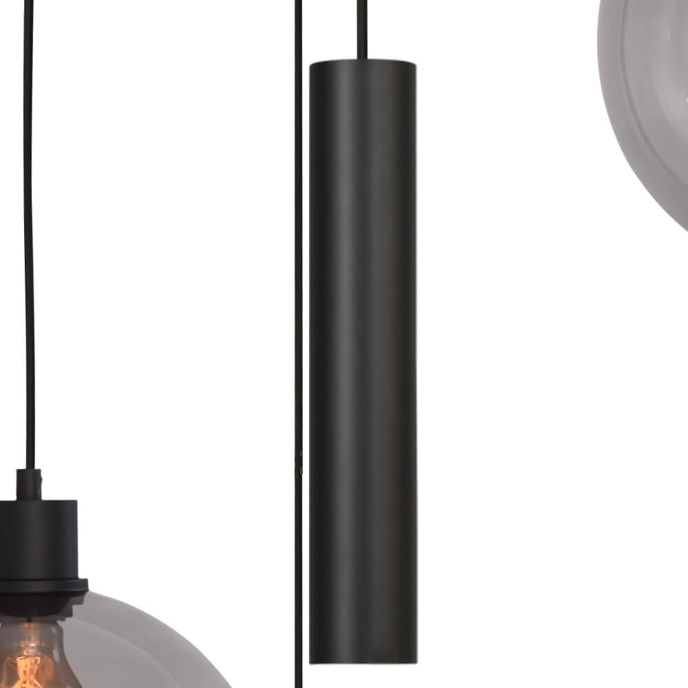 Vide hanglamp Lazise 3x Ø 25cm en 2x GU10 zwart Masterlight 8718121303581