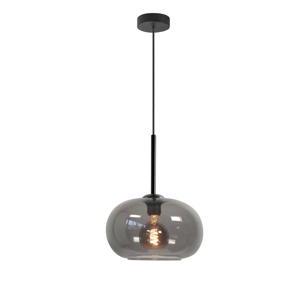 Hanglamp Bellini zwart met smoke glas Ø 31cm