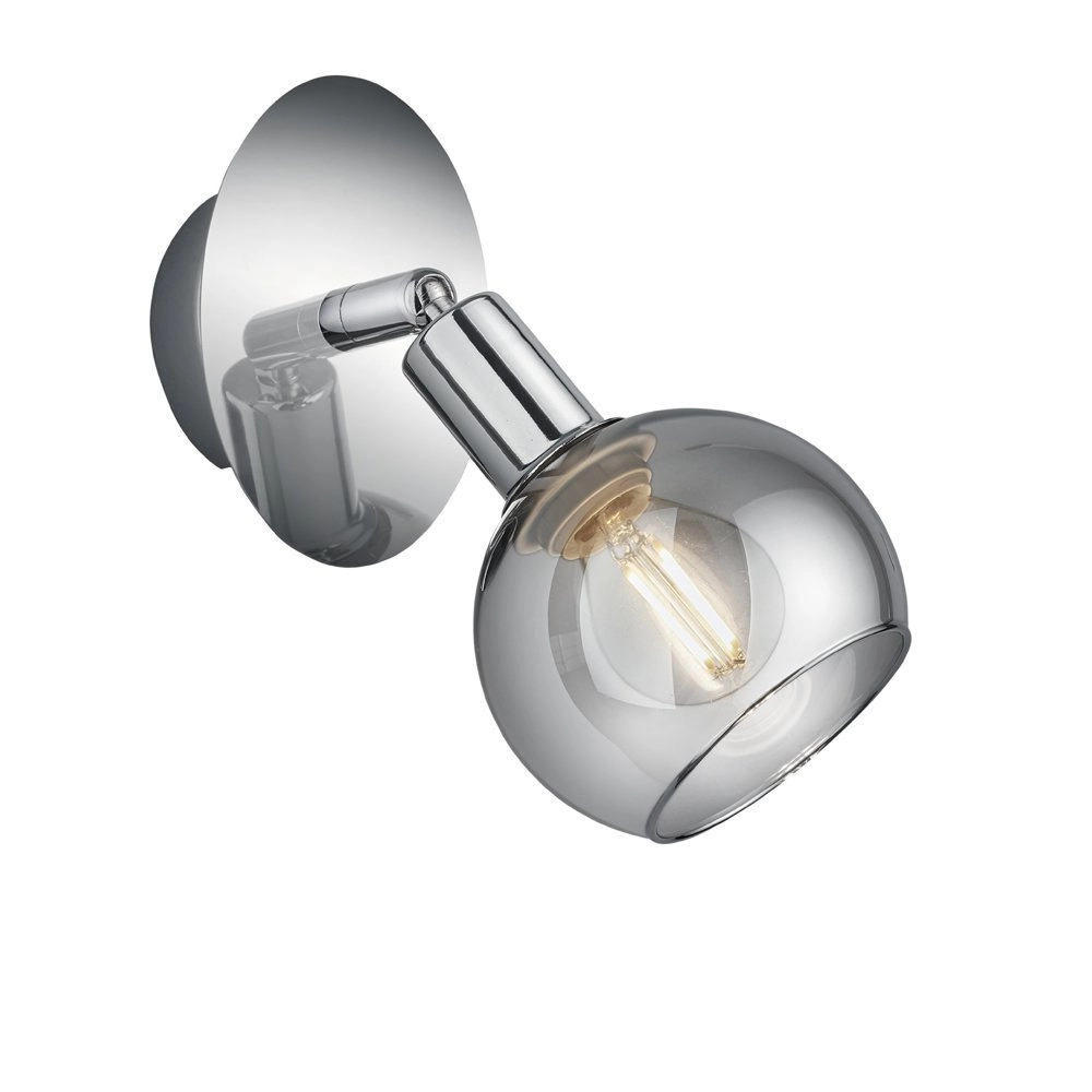 Wandlamp Chroom Brest met smoke glas