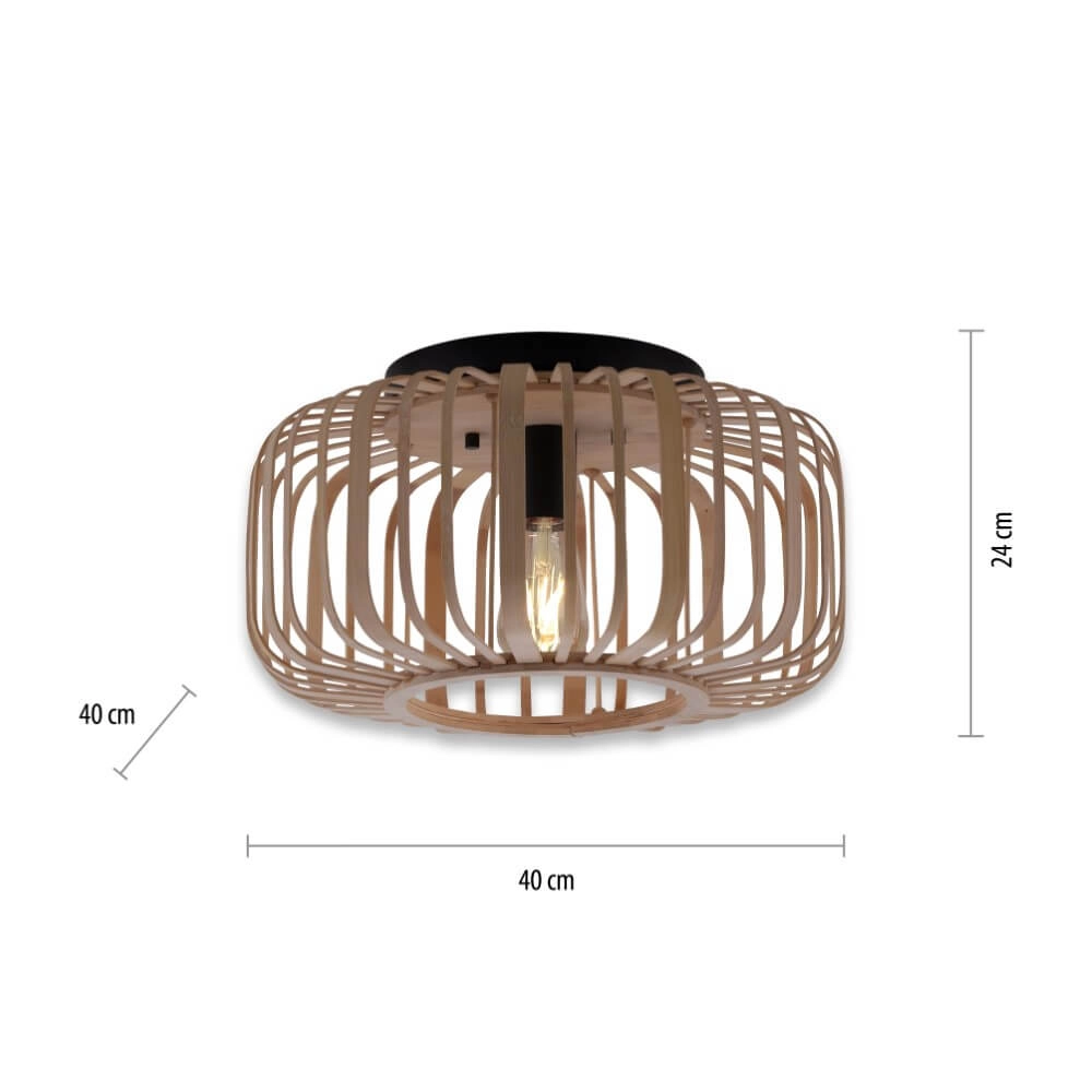 Plafondlamp hout Racoon Ø 42cm Just Light 4043689984366