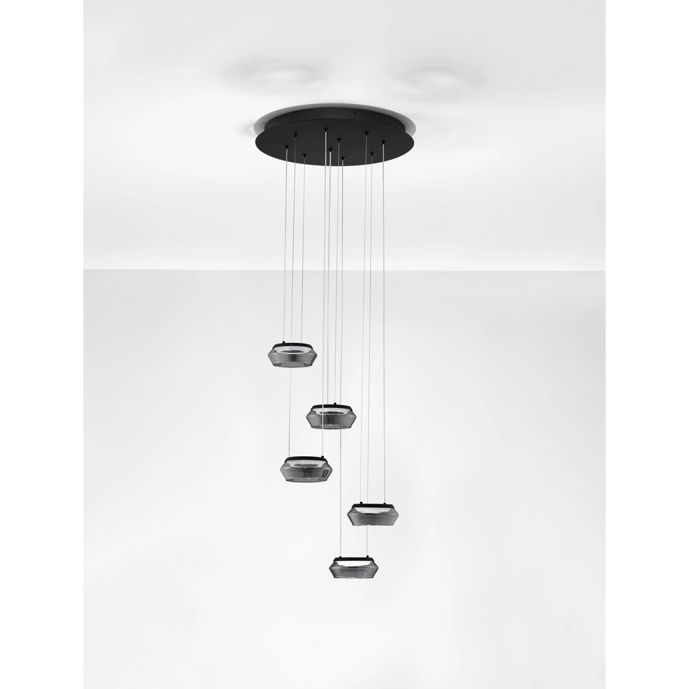 Strakke hanglamp Jailyn rond 5-lichts Lyora 5212017468406