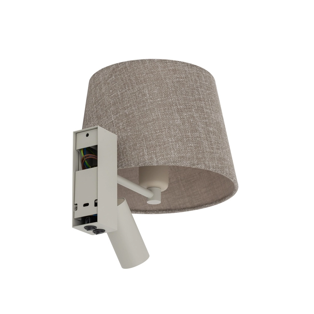 Wandlamp zand bruin Tutoia met schemerlampkap Lyora 5903139116848