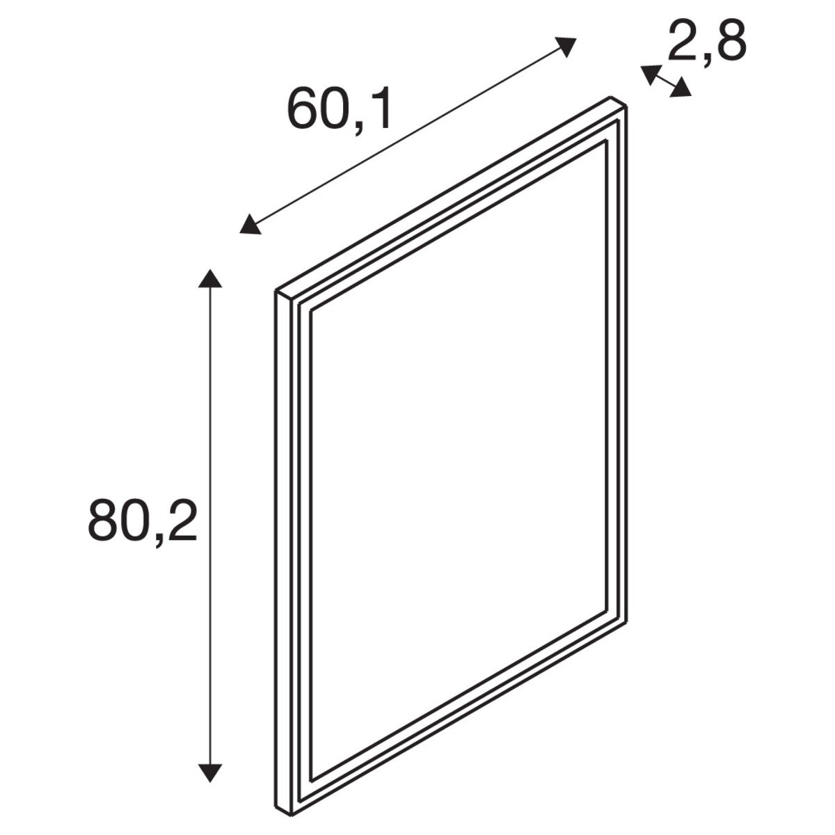 Led spiegellamp Trukko Square 60x80cm chroom SLV 4024163248808