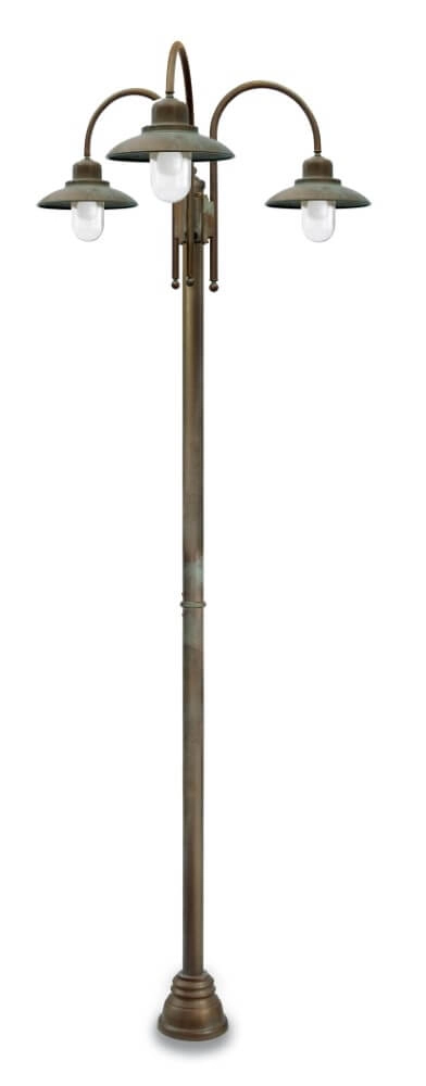 Staande lamp Patio XL - verouderd messing 3-lichts