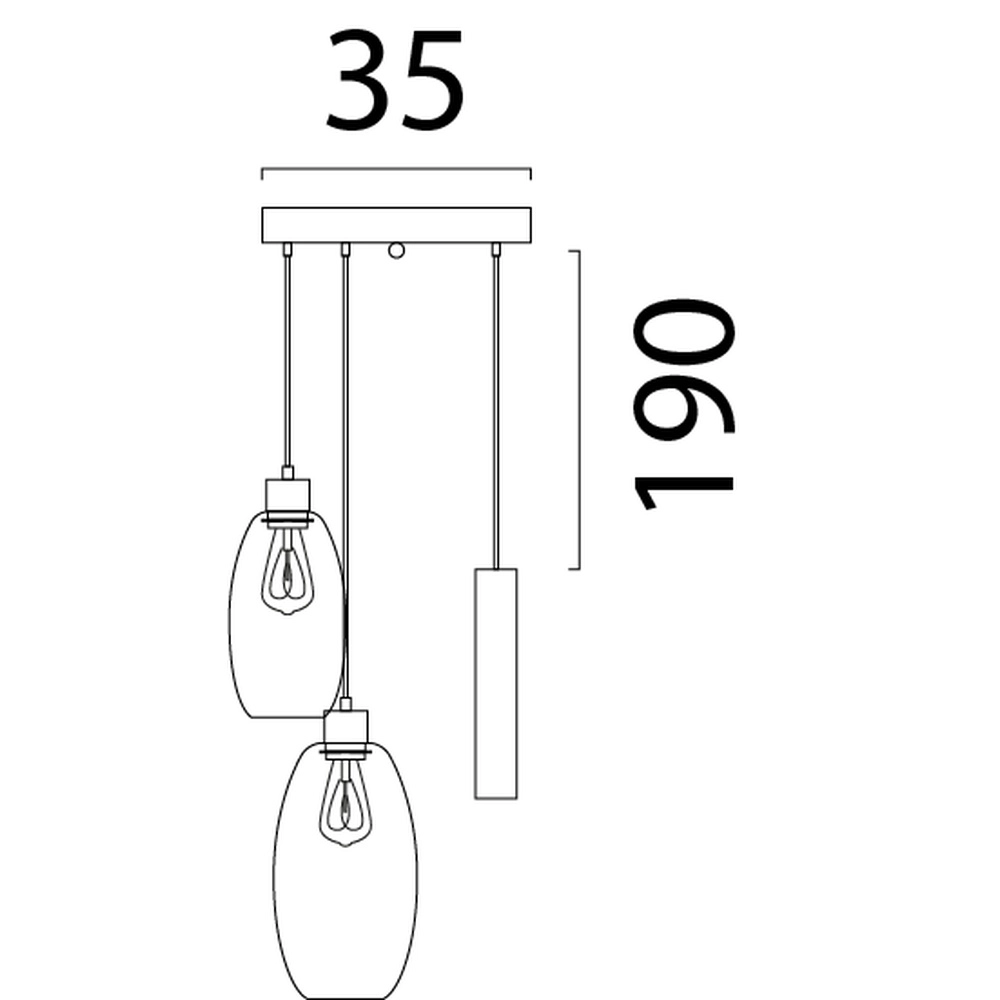 Vide hanglamp Olive 2x glas - 1x Run - cacao - Ø35cm Masterlight 8718121394206