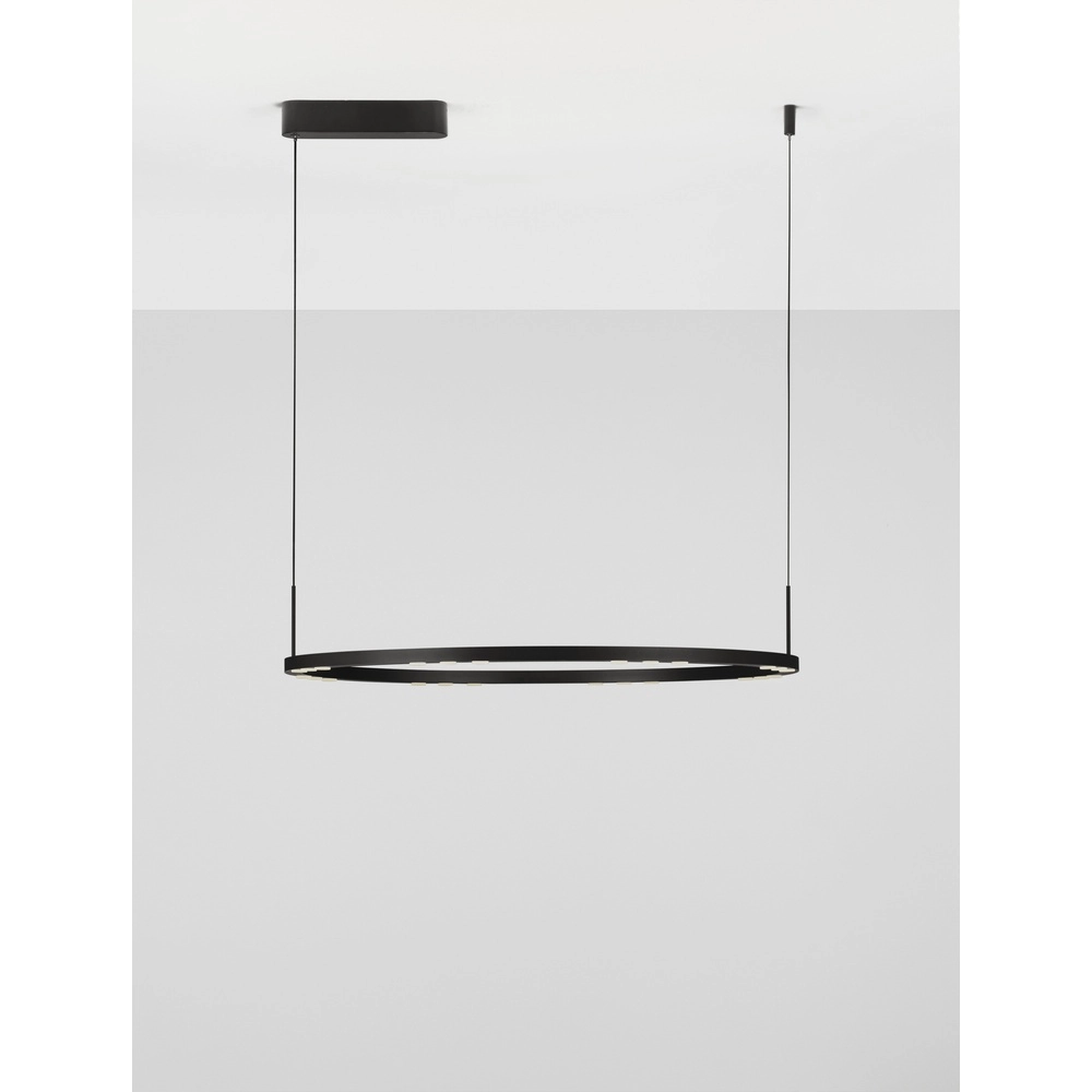 Sleek pendant lamp Lunette black Ø 80cm Lyora 5212017465207
