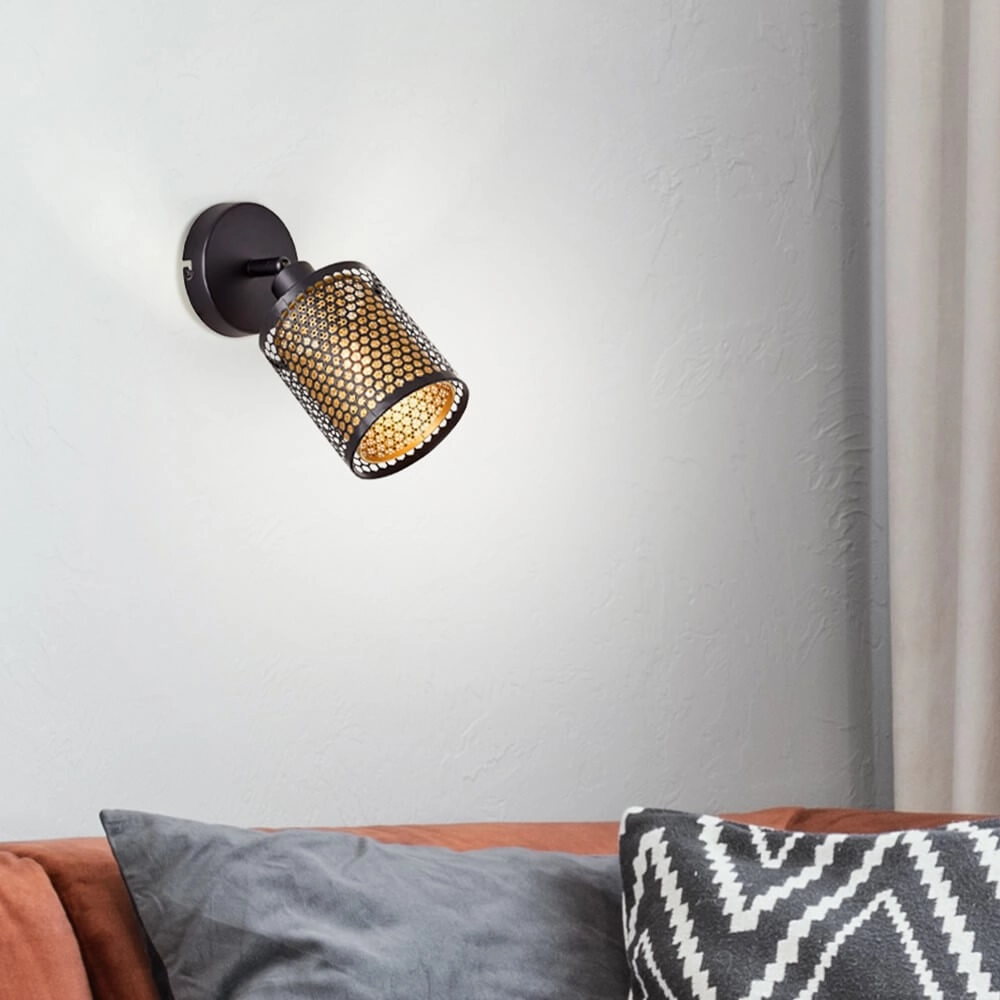 Zwart met gouden wandlamp Cheval Brilliant 4004353424182