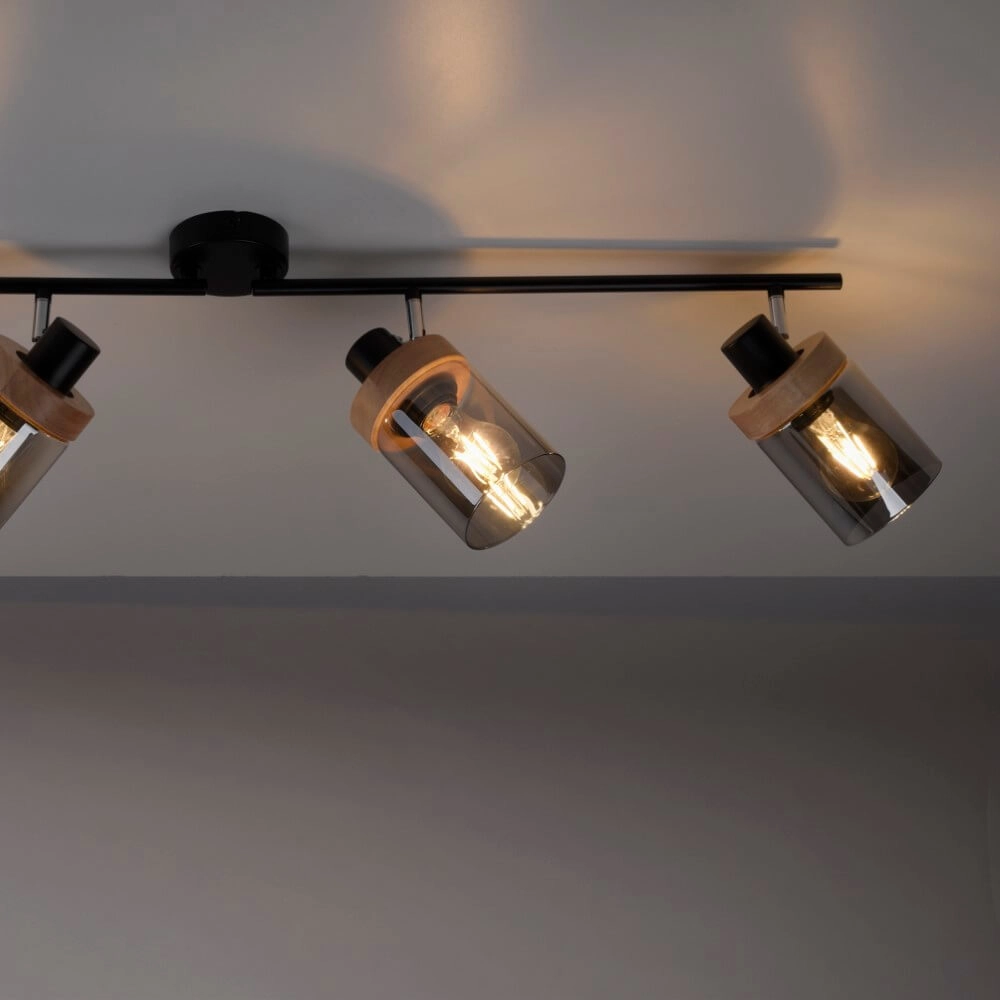 Plafondlamp Pasqual 4-lichts zwart Just Light 4043689986124