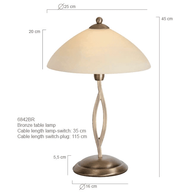 Tafellamp Capri bronsbruin Steinhauer 8712746075441