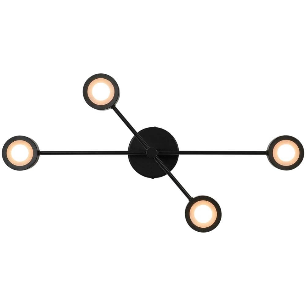 4-lichts plafondlamp Clyde design zwart Nordlux 5704924018442