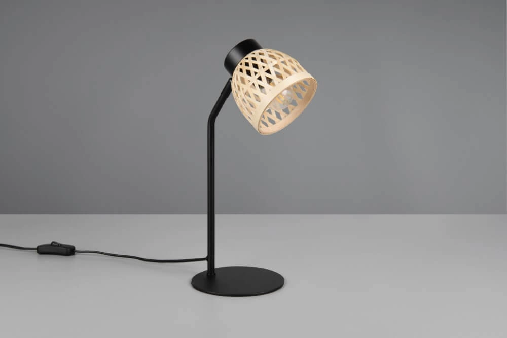 Zwarte tafellamp Laurent met crème kap Trio 4017807637571