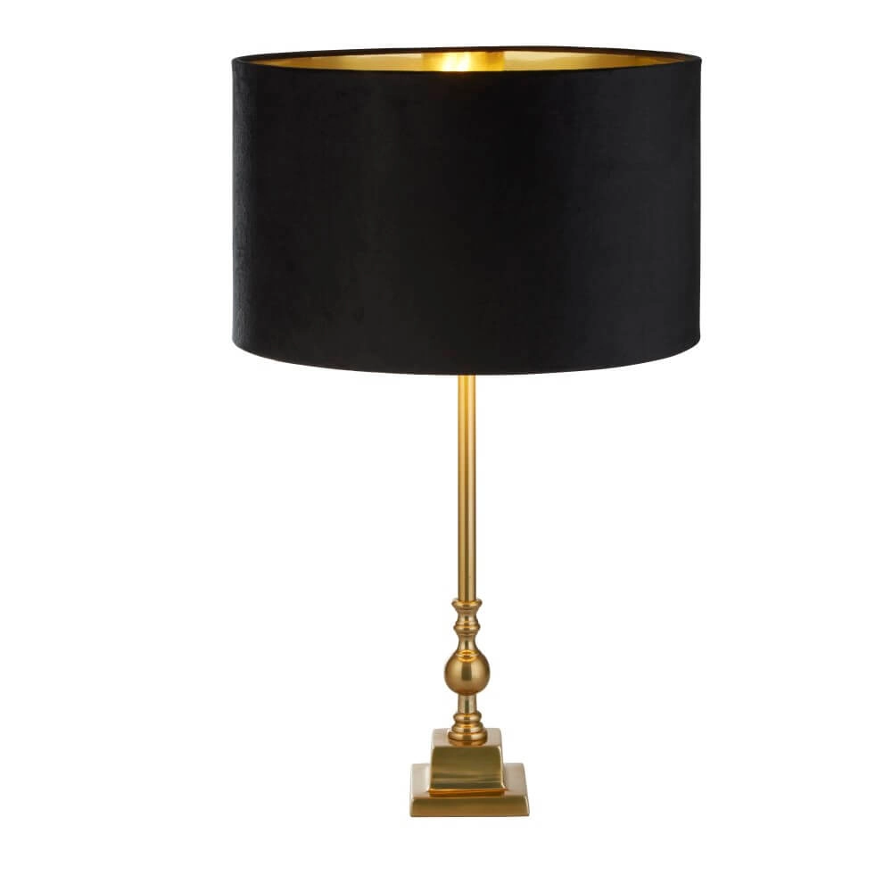 Gouden tafellamp Whitby met zwarte kap Searchlight 5053423257730