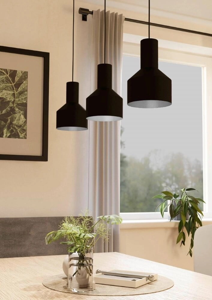 3-lichts hanglamp Casibare zwart Eglo 9002759995522