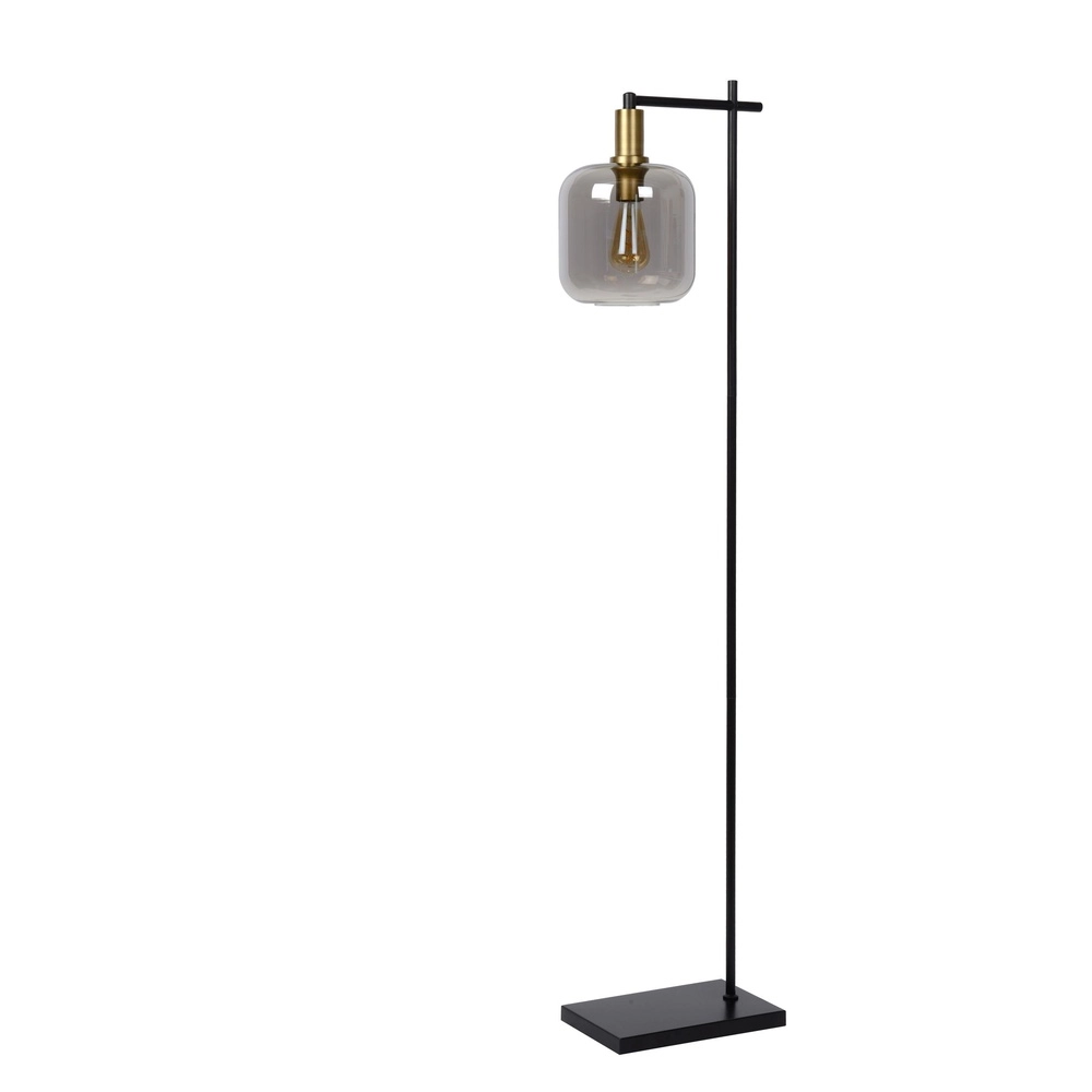 Vloerlamp Joanet zwart met smoke glas