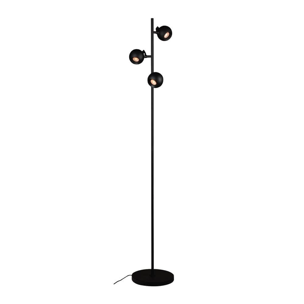 Design vloerlamp Bolero zwart 3-lichts