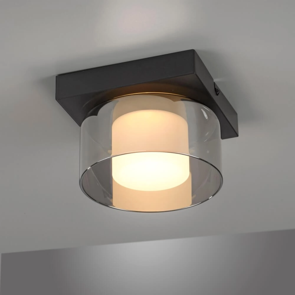 Zwarte plafondlamp Rika 1-lichts zwart Paul Neuhaus 4012248385012