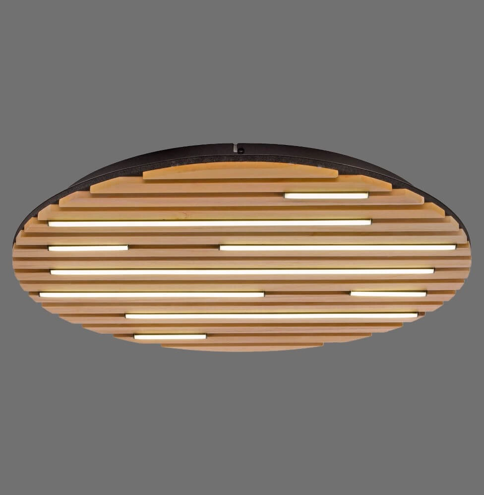 Ronde plafondlamp Q-Akustik Ø 60cm hout Paul Neuhaus 4012248385364