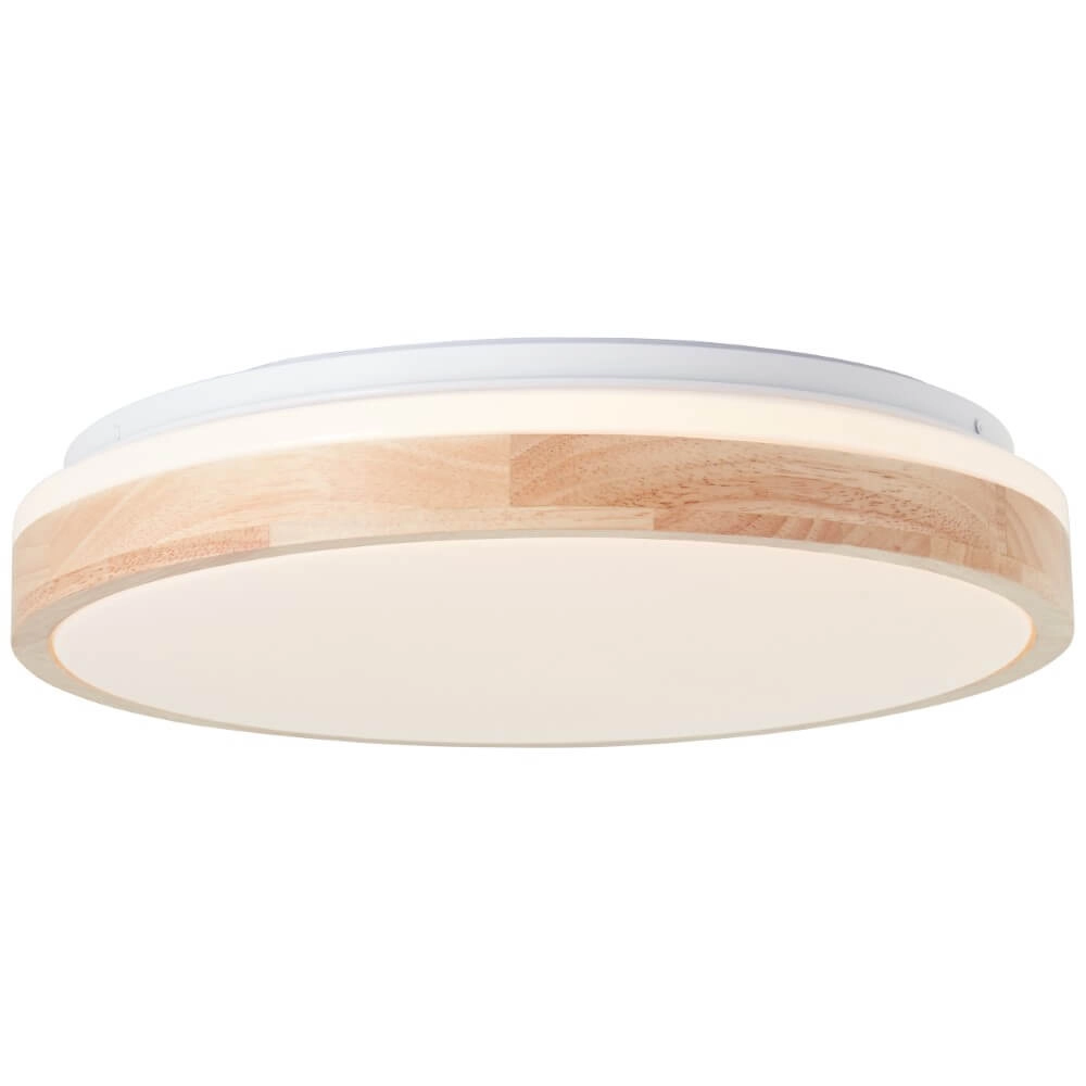 Plafondlamp Brodsky Ø 39cm wit met hout Brilliant 4004353411304