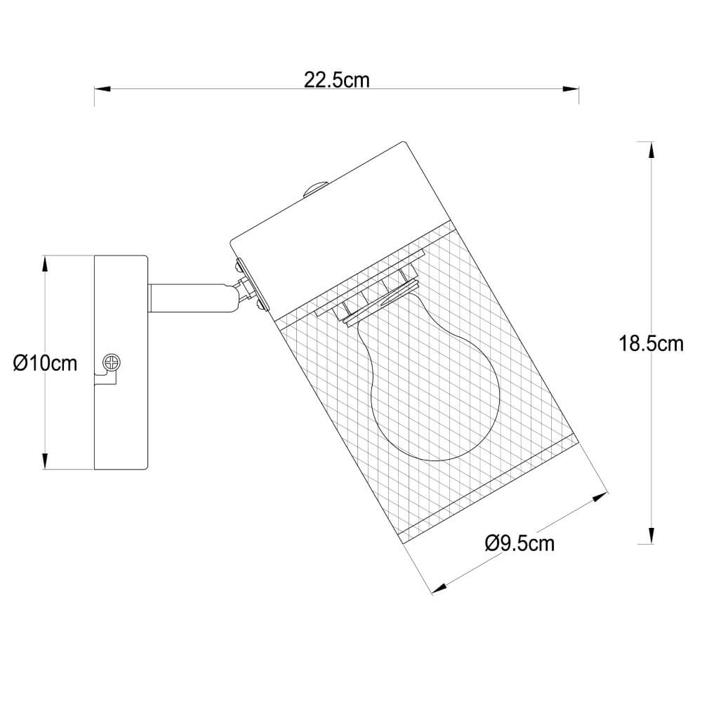 Zwart wandlampje Kamolo Brilliant 4004353409394